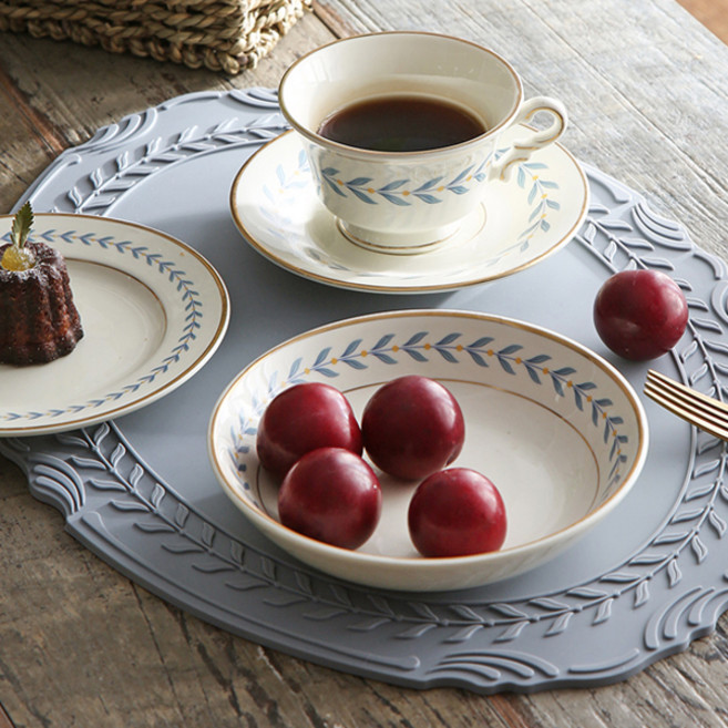 시라쿠스 로렐 실리콘 논슬립 테이블 식탁매트 4p, 블루, 43cm, 4개