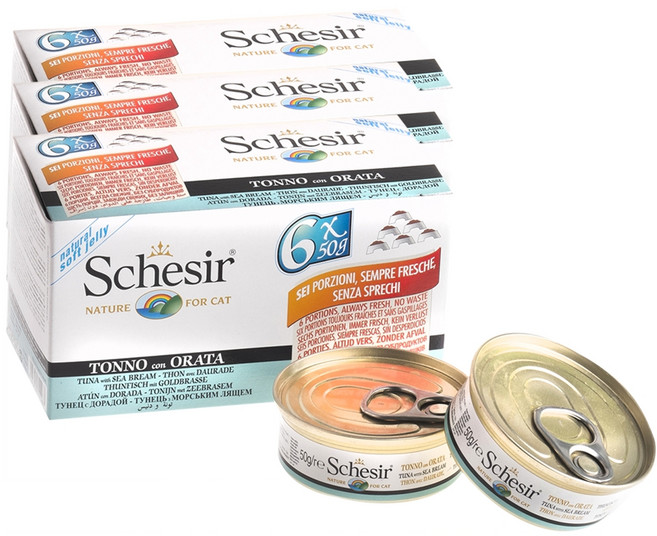 스케지어 고양이 젤리 캔 50g x 6p, 참치 + 도미 + 쌀 혼합맛, 300g, 3개