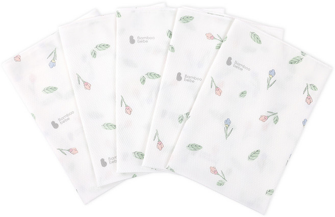 밤부베베 순한대나무 시그니처 아기꽃망울 엠보손수건 5p