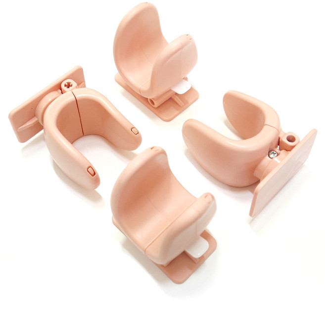 아빠손 문손잡이 안전 잠금장치, 살구색, 4개