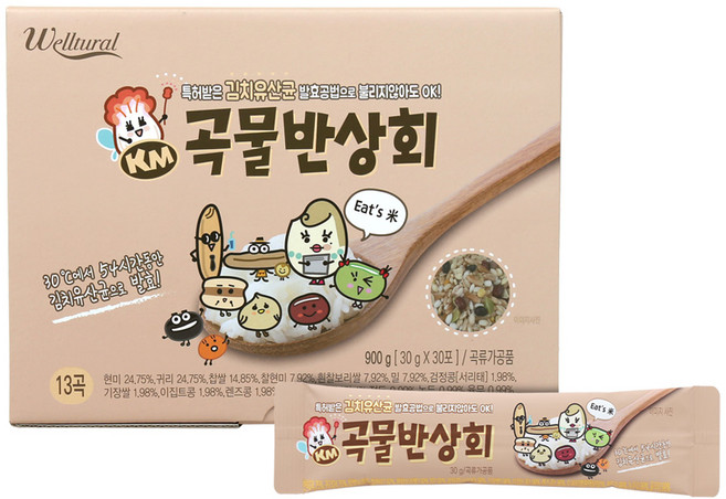 웰츄럴 김치유산균 발효 곡물반상회 30p, 1개, 900g