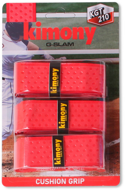 키모니 지슬램 야구 쿠션 배트그립, 레드, 3개