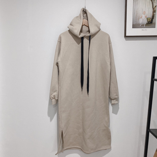토리동동 기모 후드 롱 원피스
