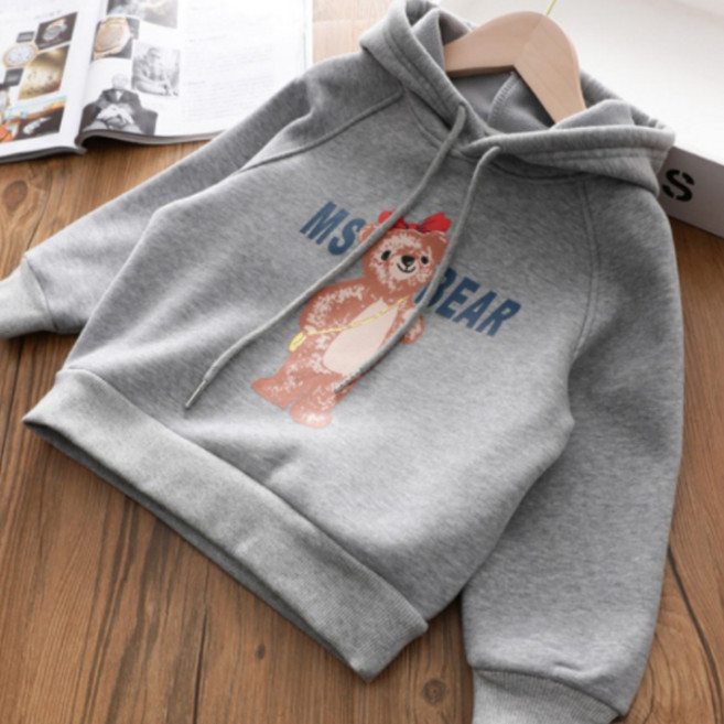 엔젤아이 여아용 레드리본 곰돌 맨투맨