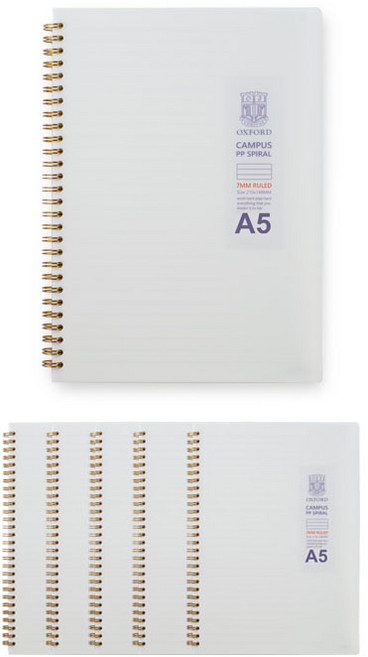 OXFORD 밀크PP 스프링 줄노트 A5, 혼합색상, 6개