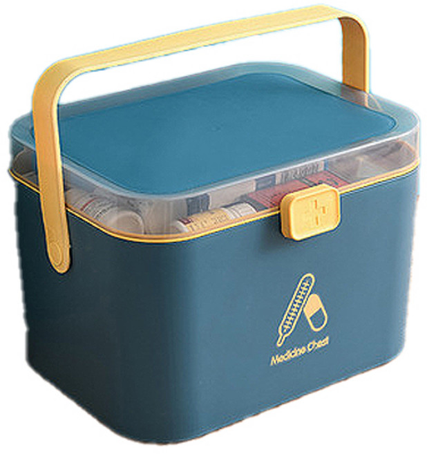 한별나라 가정용 대용량 휴대용 구급상자 블루 대, 1개