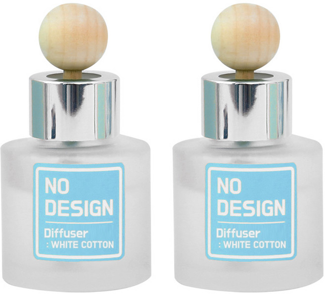 노디자인디퓨저 차량용 디퓨저 50ml, 화이트코튼, 2개