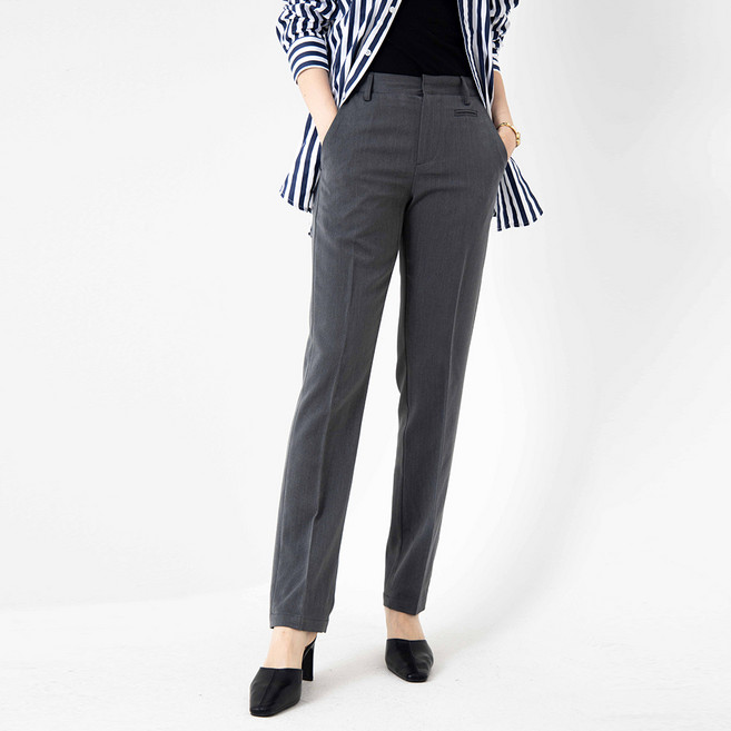 더간지 여성용 테이퍼드핏 기본 빅사이즈 슬랙스 롱기장