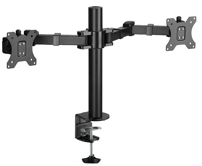 넥시 관절형 듀얼모니터 암 거치대 NX-LDT33-C024, 무광 블랙, 1개