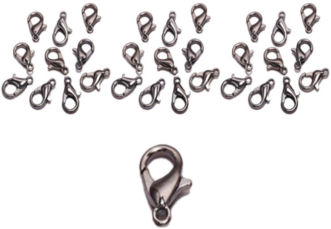 랍스타 고리 새우장식 연결 개고리 마스크 스트랩만들기 14mm EE_03_03, 흑니켈, 100개