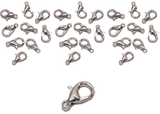 랍스타 고리 새우장식 연결 개고리 마스크 스트랩만들기 14mm EE_03_01, 실버, 100개