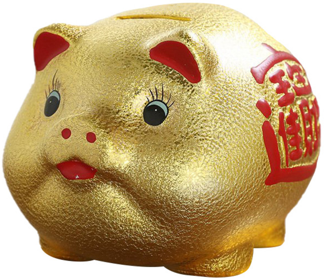 Darumi 黃金豬撲滿 02 16cm, 單一顏色, 1個