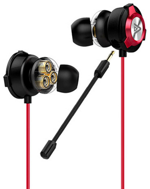 사운드판다 트리플 드라이버 게이밍 이어폰 + Y잭 SPE-G9 Plus RED