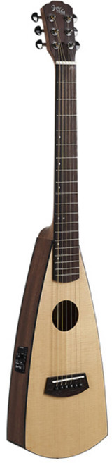 고퍼우드 여행용 EQ장착 미니 기타 + 고급 가방 + 렌치 + 피크 3종 + 케이스 + 와인더 + 스트랩 + 극세사 융 + 카포 + 튜너기 + 고퍼우드 교재 세트, 내추럴(기타), 랜덤발송(융), e-Trekking, 1개