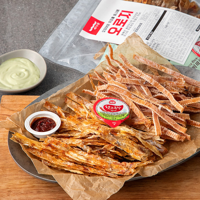 바다원 오징어와 쥐포를 동시에 오로지 + 고추장 2p + 와사비마요 2p, 1세트