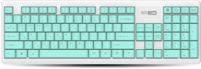 알텍랜싱 무선 일반형 키보드 키스킨 포함, 민트, ALBK6314