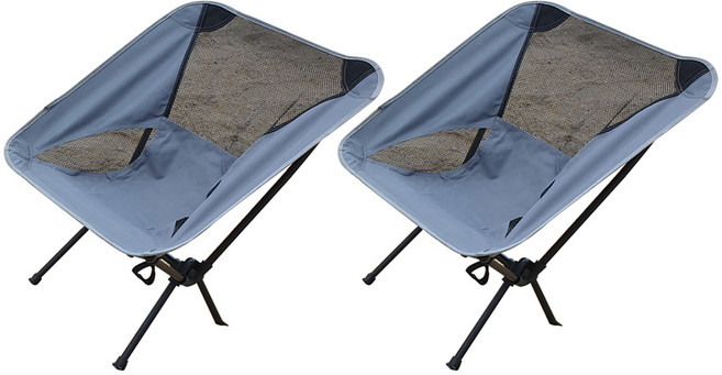 미니멀 경량 아웃도어 폴딩 접이식 캠핑의자, 그레이, 2개