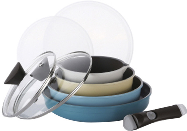 네오플램 마이다스 분리형 냄비세트 9개, 혼합색상, 마이다스 9p, 1세트