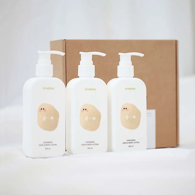 시노디아 선물포장 촉촉 끈적임 없이 뽀송 강원 감자 바디로션, 200ml, 3개 - 쿠팡