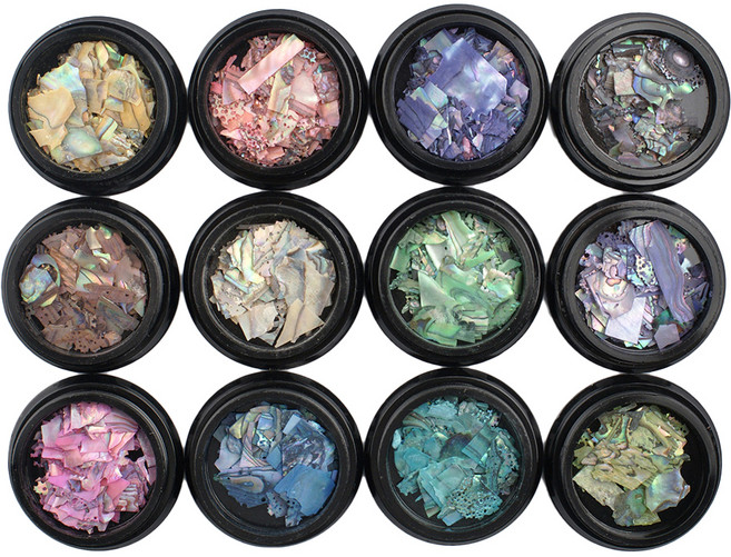 자개조각 12종 세트, 혼합색상, 1세트