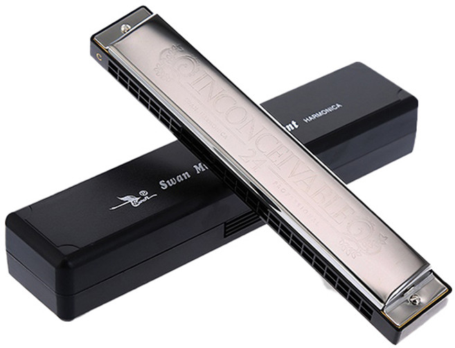 와이든 입문용 SWAN 하모니카 24홀 C조, 혼합색상, 1개