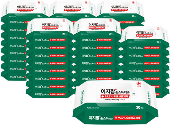 ezPharm 손소독 티슈 리필형, 20개입, 48개