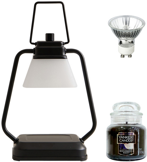 타이머 스퀘어 미니 캔들워머 + 양키 캔들 스몰자 세트, 미드썸나잇, 다크