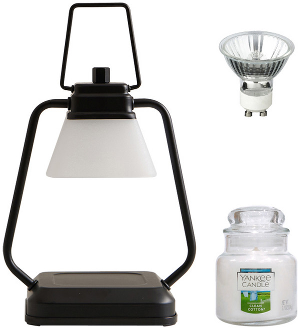 타이머 스퀘어 미니 캔들워머 + 양키 캔들 스몰자 세트, 클린코튼, 다크