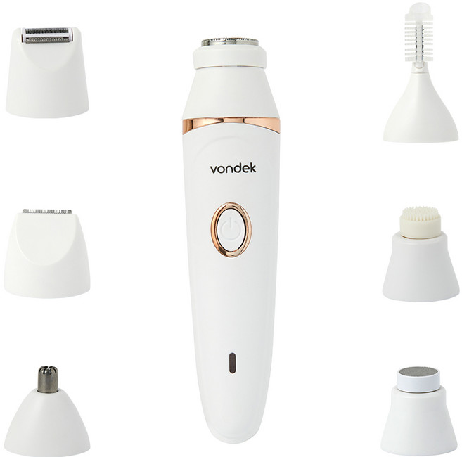 본덱 7 in 1 전기제모기 뷰티 세트 화이트, VD-BS1000W, 제모면도기