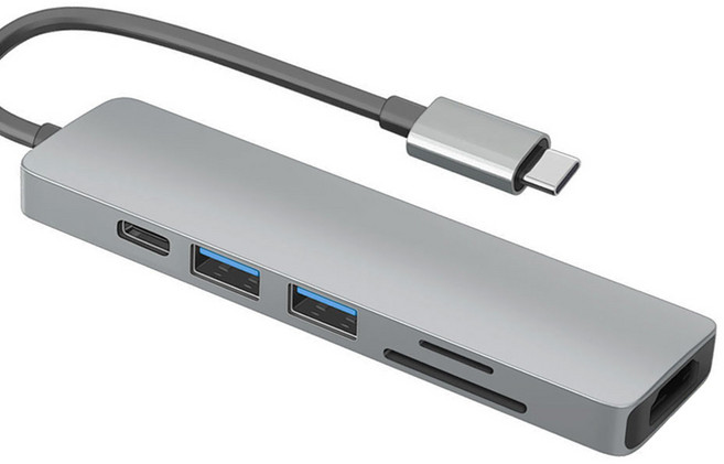 케이베스트 USB C타입 멀티허브 6in1 포트 ctohdmi400, 실버