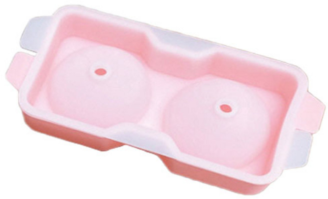 위노하우 왕구슬 모양 동그란 실리콘 얼음틀 2구, 핑크, 1개