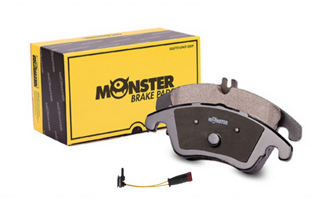 Monster Autoparts 怪獸煞車 後煞車來令片 + 感應器套組, 賓士 S350 cdi w221, MB1879