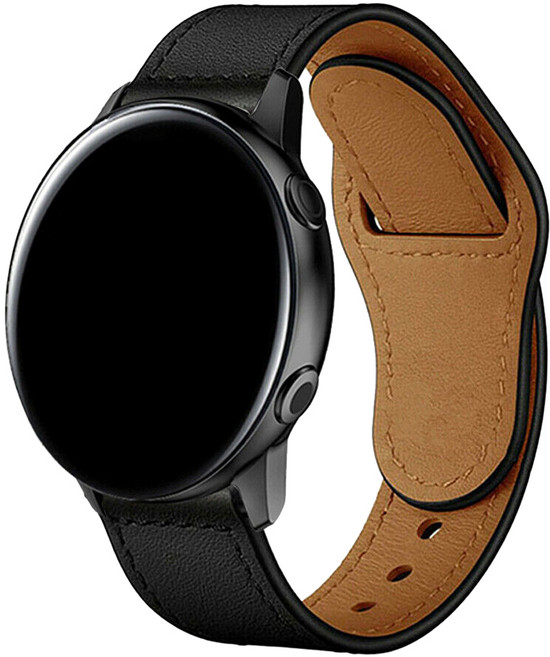 모할랩 갤럭시 워치 가죽 단추 스트랩 밴드 20mm, 블랙
