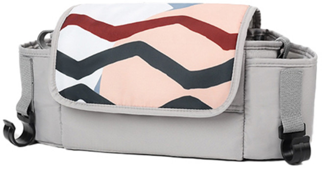 라이프랩 사계절용 기저귀 가방 유모차걸이 가방, 그레이, 1개
