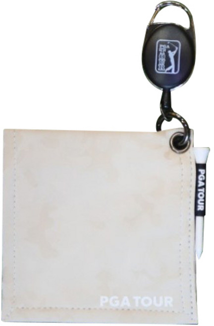 PGA투어 카모 골프 릴 클리너 타월, 아이보리, 1개