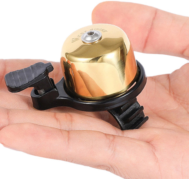 웨스트바이킹 간편 설치 맑은 소리 구리 자전거 벨, 골드, 1개