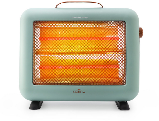 모리츠 감성 레트로 2단 쿼츠 절전형 전기 스토브형 히터, 민트, MEH-1M3000HJ