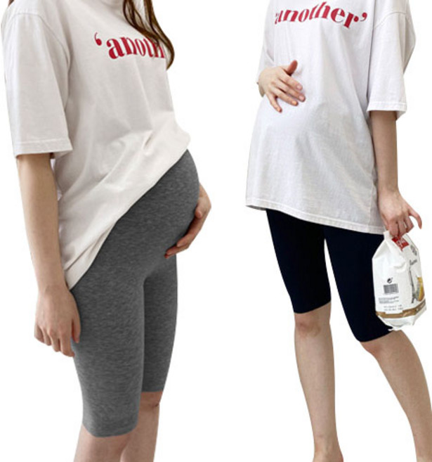 블룸마터니티 텐셀 임산부 5부 레깅스 2종세트