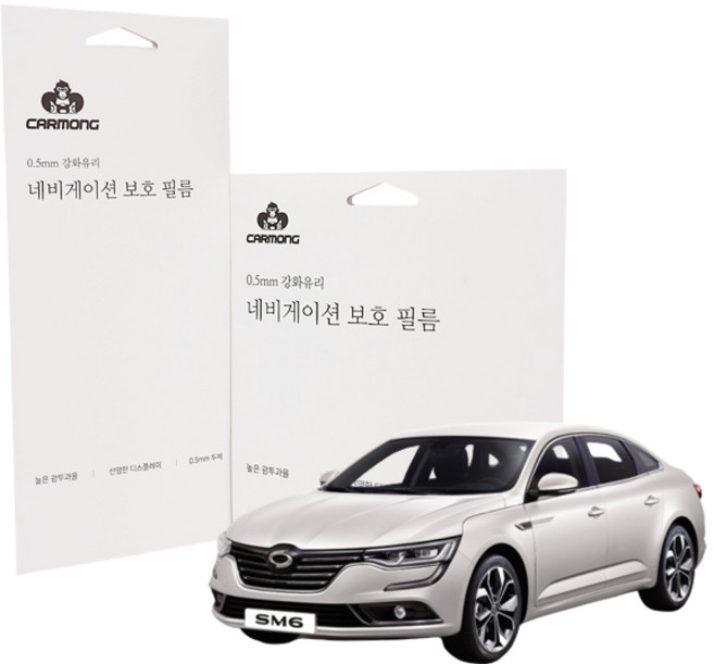 카몽 SM6 네비게이션 강화유리 액정보호필름, 1개