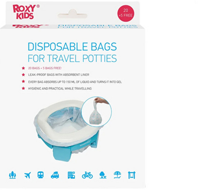 록시키즈 휴대용 용변 흡수패드 리필봉투 25p, 클리어