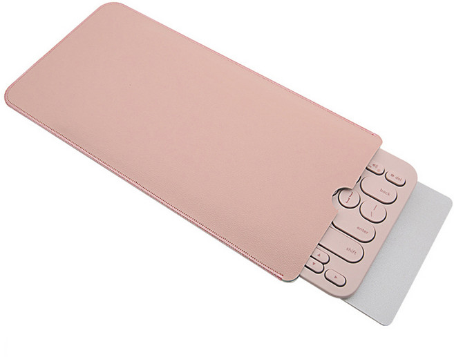 블루투스 키보드 가죽 파우치 매직키보드2 BK300 트리오500 케이스, 핑크 + 그레이, 1개