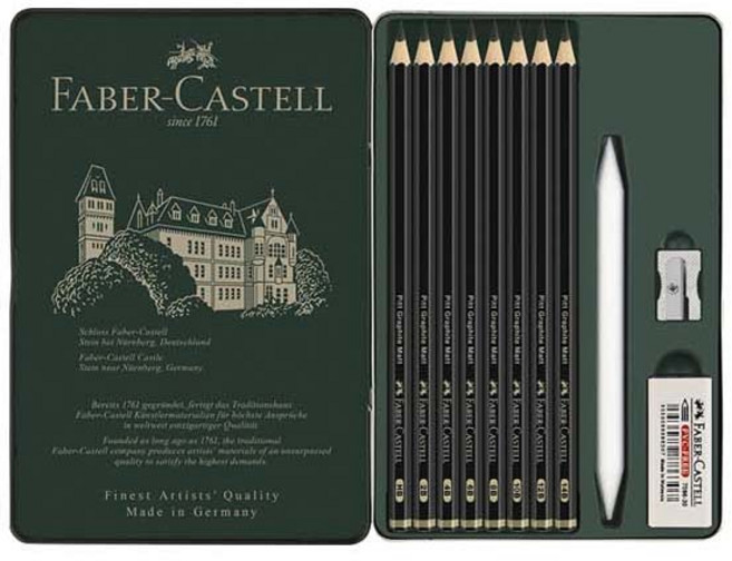 파버카스텔 PITT매트 흑연 연필 11종 세트 검정 115220, HB, 2B, 4B, 6B, 8B, 10B, 12B, 14B, 1세트