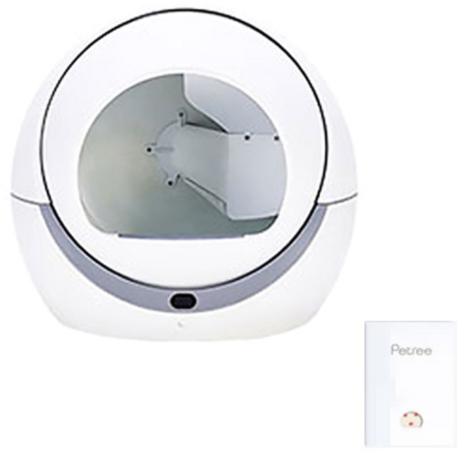 디클 펫트리 와이파이형 고양이 자동 화장실 + 전용 커텐, 화이트(화장실), 미니 딸기(전용 커텐), 1개
