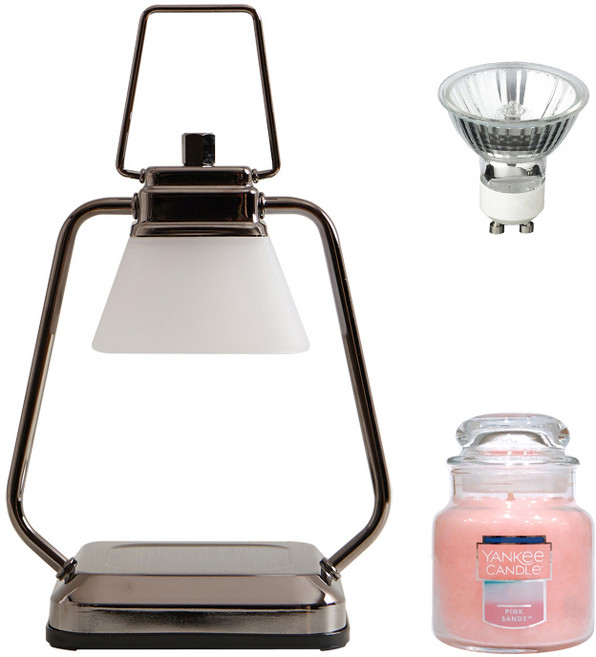 타이머 스퀘어 미니 캔들워머 + 양키 캔들 스몰자 세트, 핑크샌드, 블랙펄