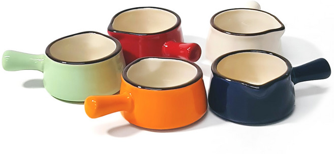 호레카 도자기 크리머 샷잔 30ml x 5종 세트, 민트, 오렌지, 아이보리, 네이비, 레드, 1세트