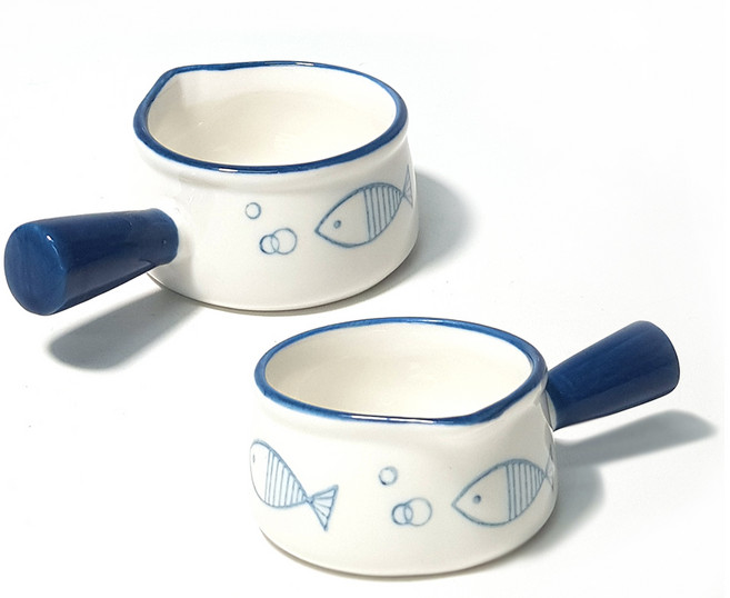 호레카 도자기 크리머 샷잔 60ml, 물고기, 2개