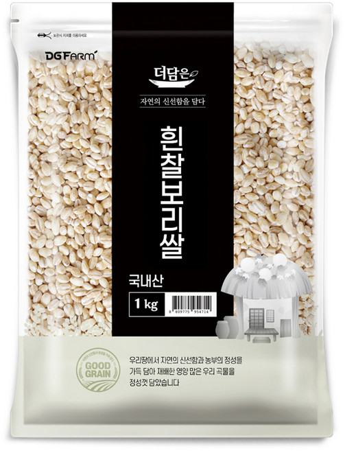 더담은 국산 흰찰보리쌀, 1kg, 1개