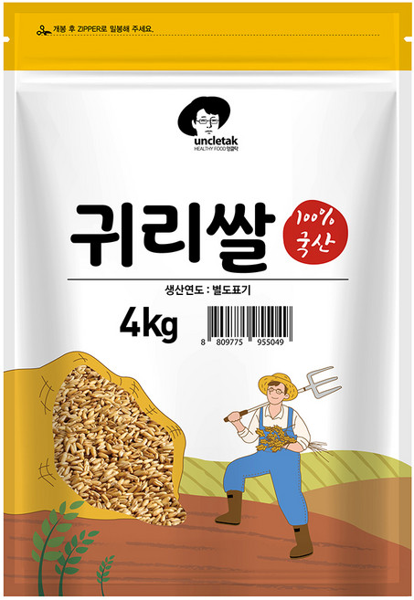 엉클탁 국내산 귀리쌀, 4kg, 1개