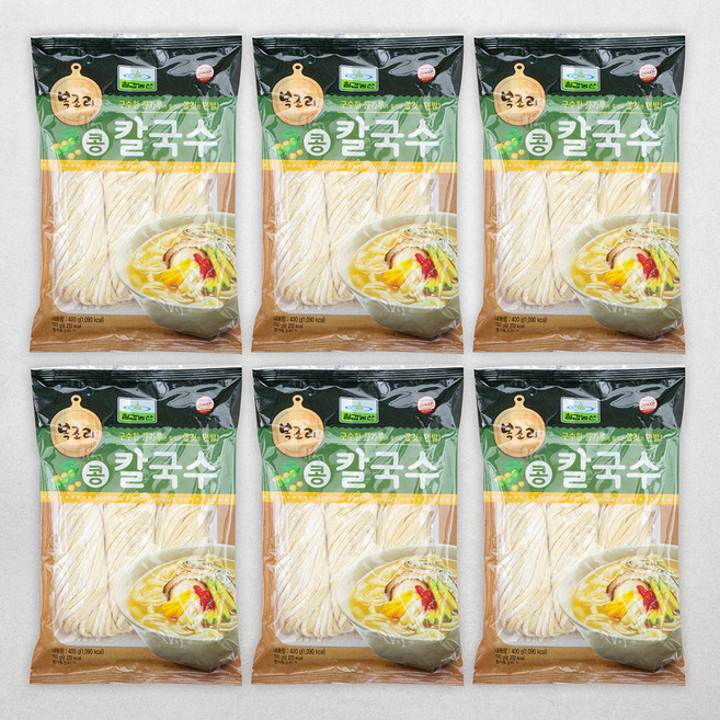 칠갑농산 콩칼국수 2인분, 400g, 6개