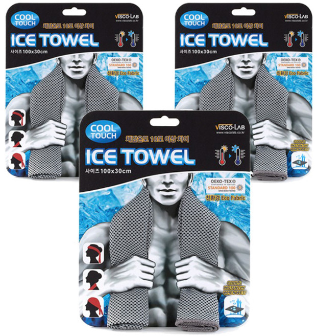 비스코랩 뉴쿨타올 3p, 그레이